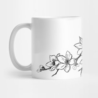 Hand drawn Cherry tree branch Mug